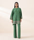 Women's Unstitched Dobby Green Embroidered 2 Piece Suit